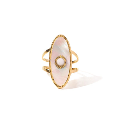 Oval Pearl Shell Ring