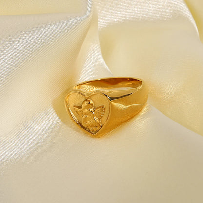 Heart Shape Angel Ring