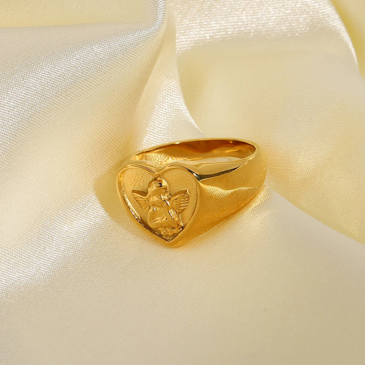 Heart Shape Angel Ring