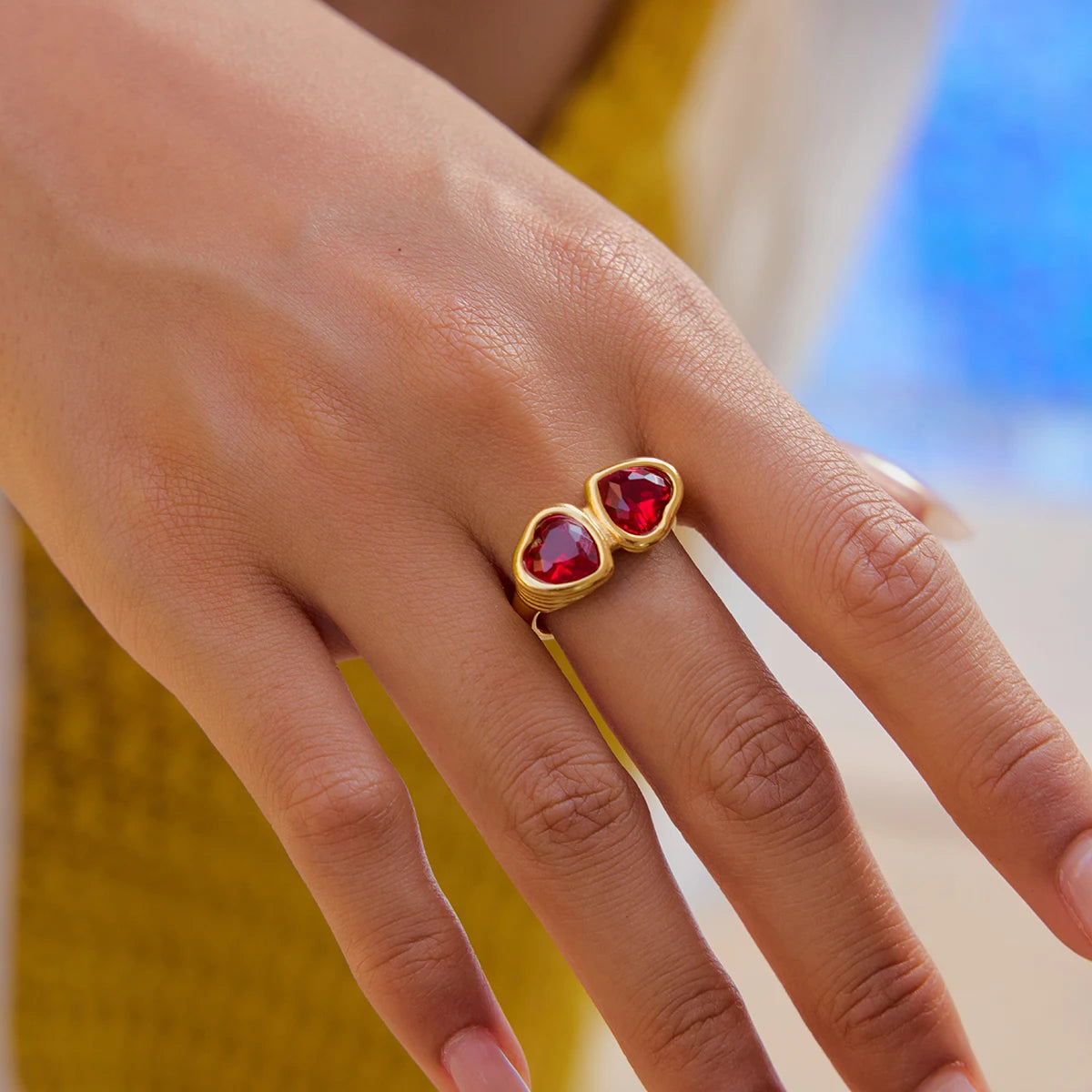 Vintage Heart-shape Red Ring