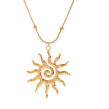 Hollow Sun Pendant Necklace