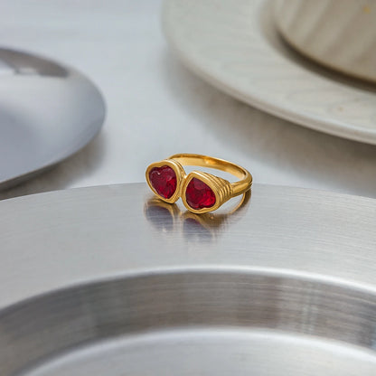 Vintage Heart-shape Red Ring