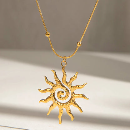 Hollow Sun Pendant Necklace