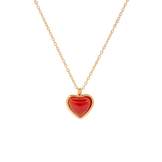 Agate Heart Necklace